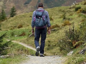 Man walking on a rural path